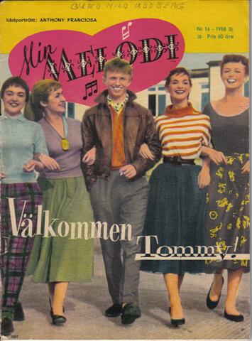 MIN MELODI magazine side cover Issue 16  1958