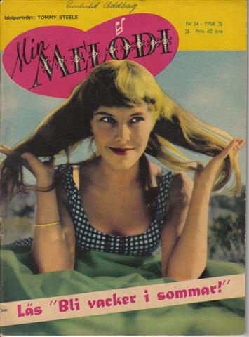 MIN MELODI magazine side cover Issue 24  1958