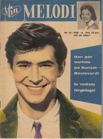 MIN MELODI magazine side cover Issue 33  1958