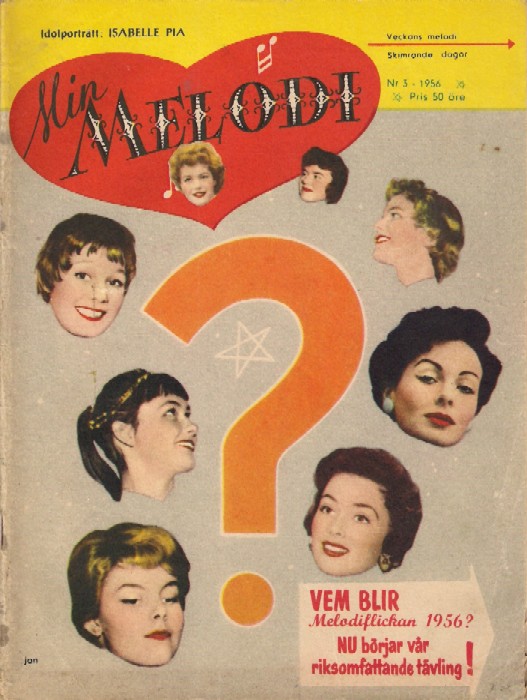 MIN MELODI magazine side cover Issue 3 15 January 1956
