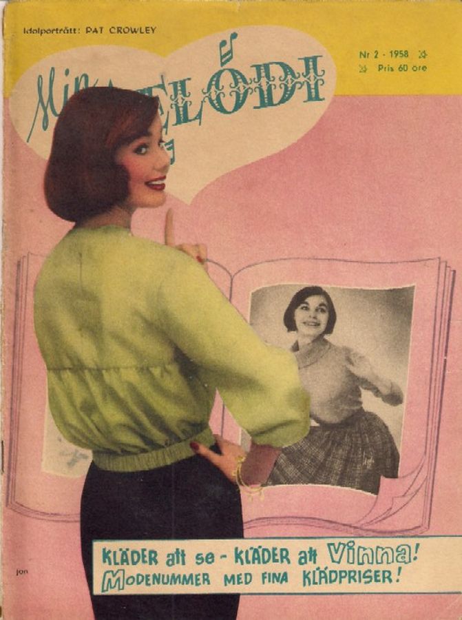 MIN MELODI magazine side cover Issue 2 12 January 1958