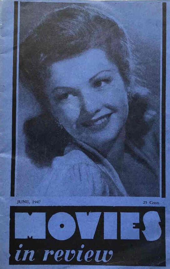 MOVIES IN REVIEW magazine side cover  June 1947