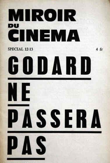 MIROIR DU CINEMA magazine side cover Issue 12/13 October 1965
