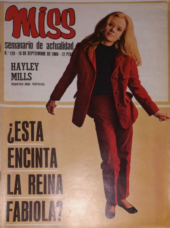 MISS magazine side cover Issue 129 19 September 1969