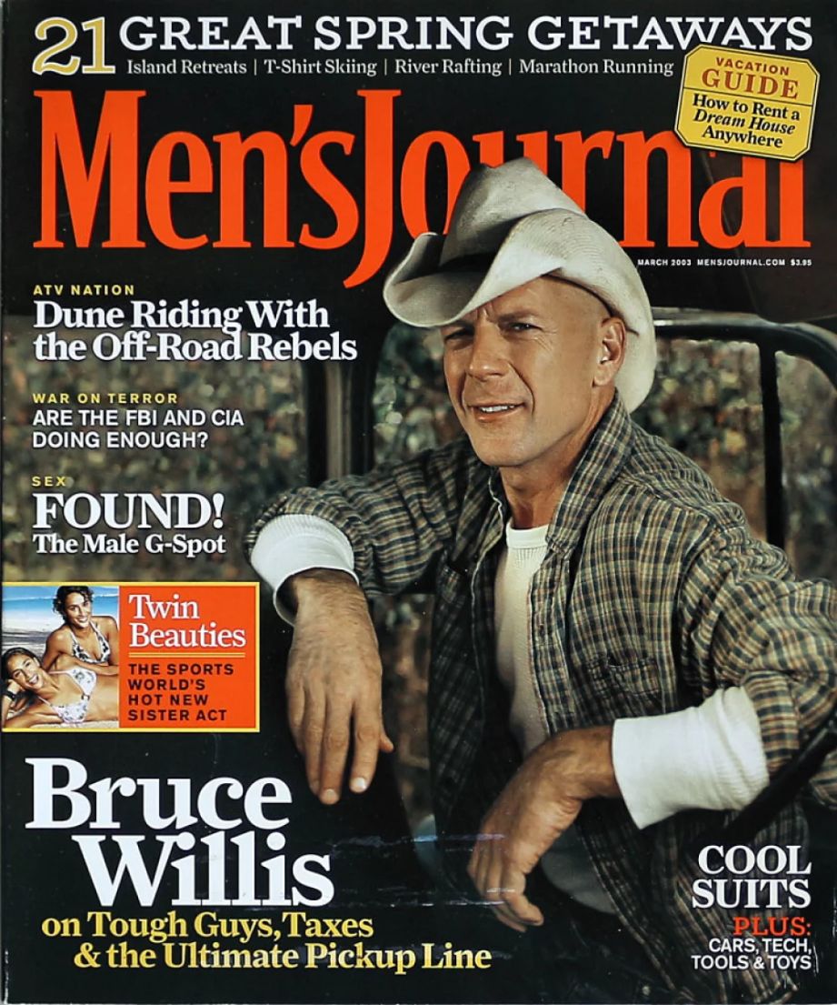 MENS JOURNAL USA magazine side cover  March 2003