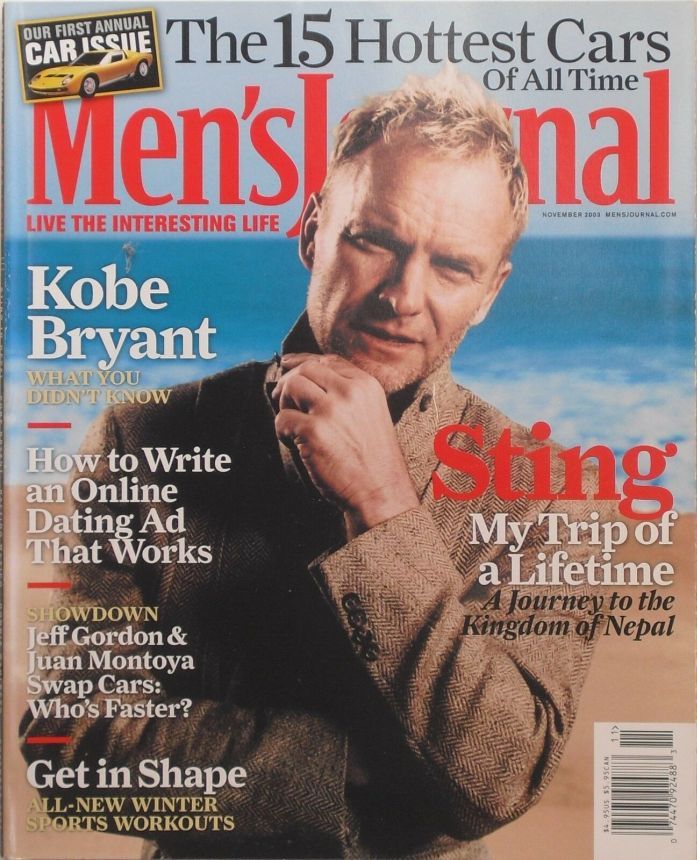 MENS JOURNAL USA magazine side cover  November 2003