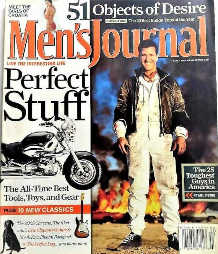 MENS JOURNAL USA magazine side cover  March 2004