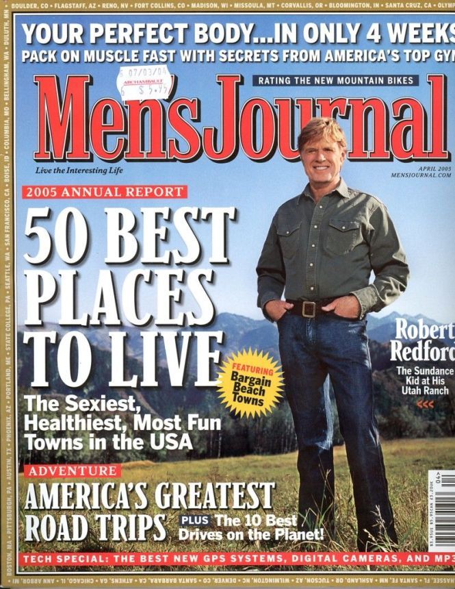MENS JOURNAL USA magazine side cover  April 2005