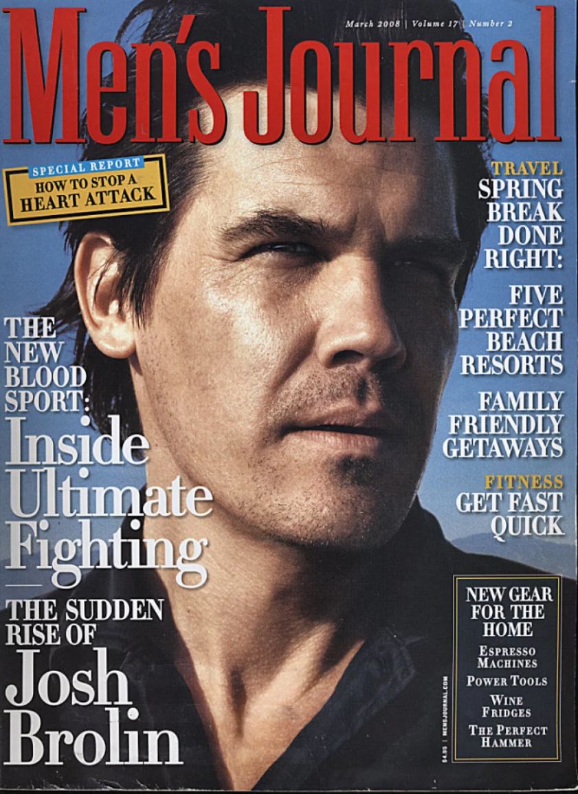 MENS JOURNAL USA magazine side cover  March 2008