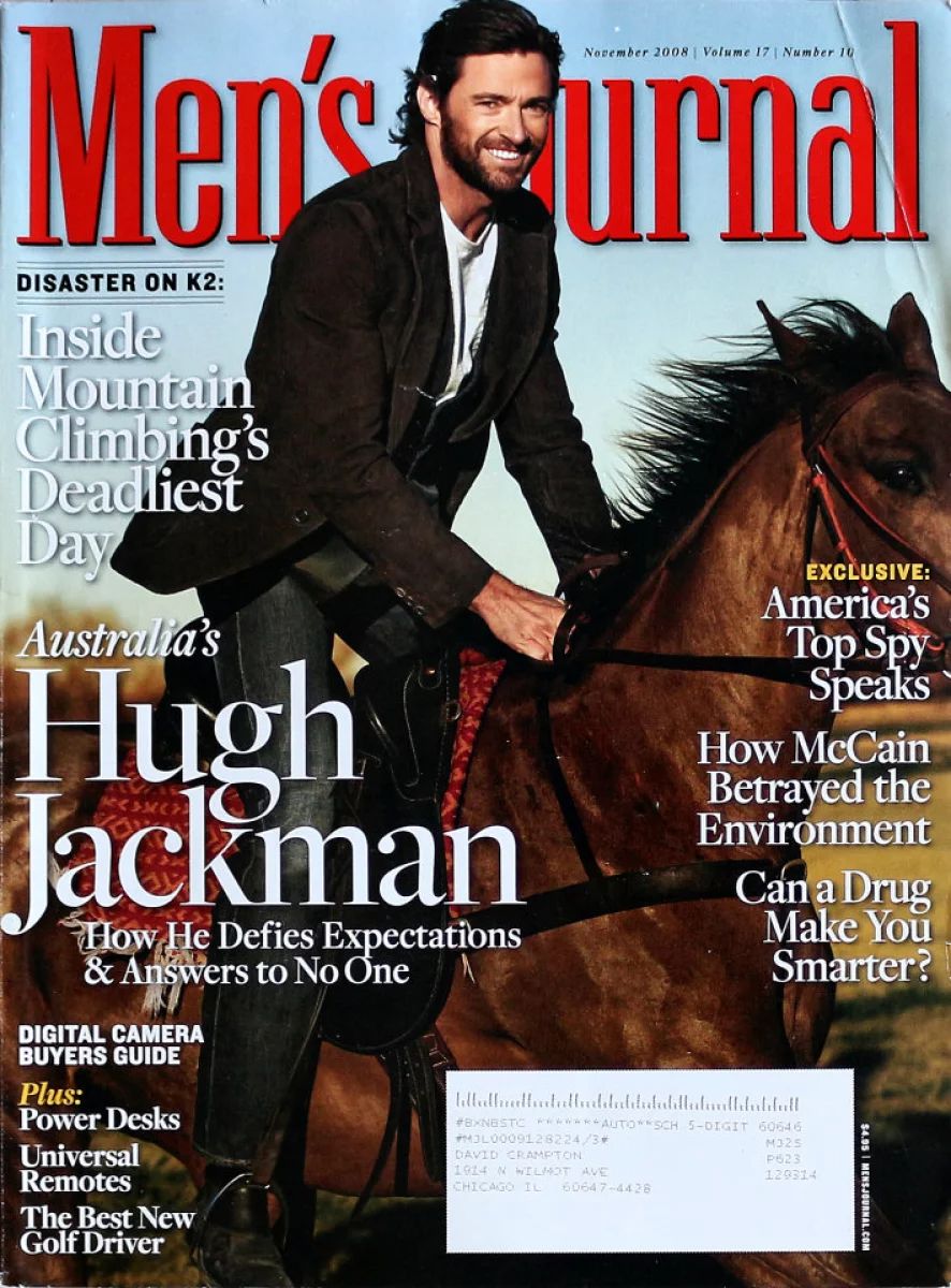 MENS JOURNAL USA magazine side cover  November 2008
