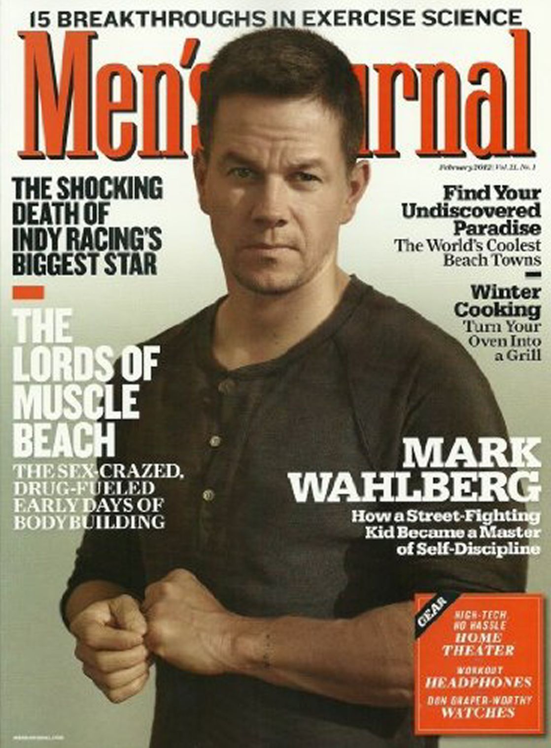 MENS JOURNAL USA magazine side cover  February 2012