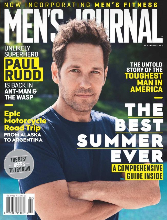 MENS JOURNAL USA magazine side cover  July 2018