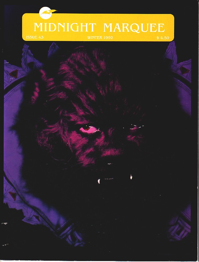 MIDNIGHT MARQUEE magazine side cover Issue 43 Winter 1992