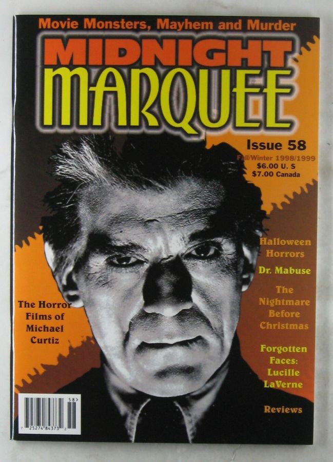 MIDNIGHT MARQUEE magazine side cover Issue 58  1998