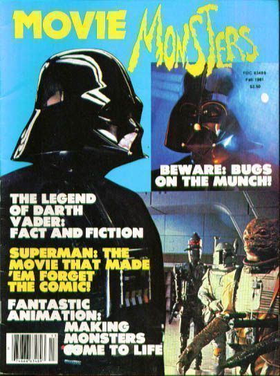 MOVIE MONSTERS (1981) magazine side cover Issue 3 Fall 1981