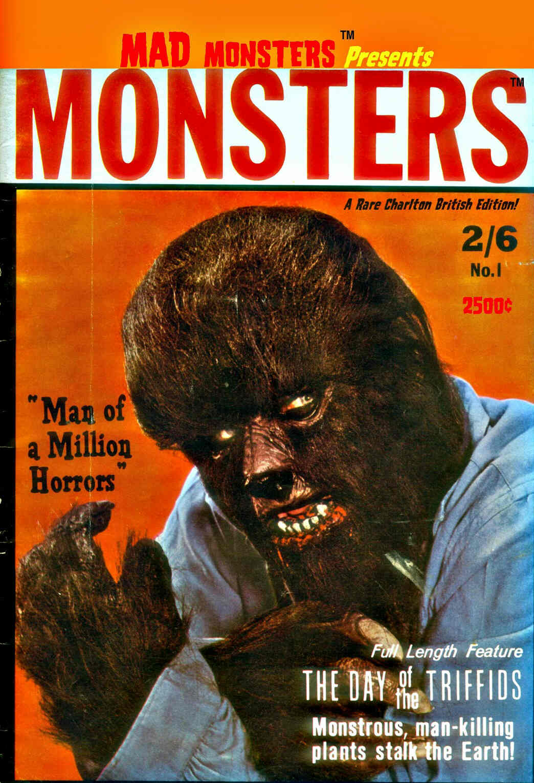 MAD MONSTERS PRESENTS MONSTERS magazine side cover Issue 1  