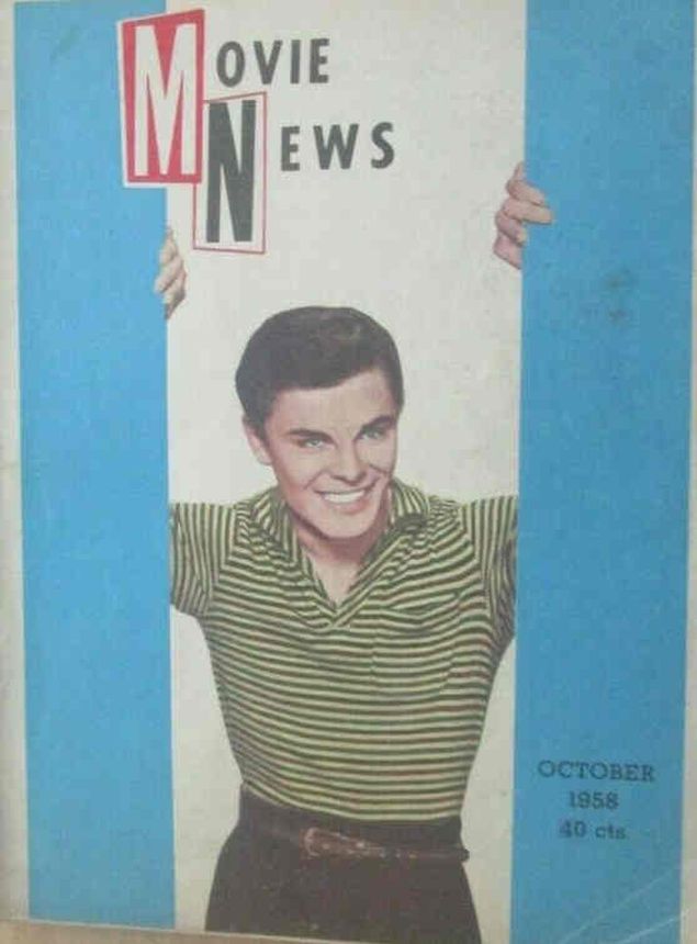 MOVIE NEWS magazine side cover  October 1958