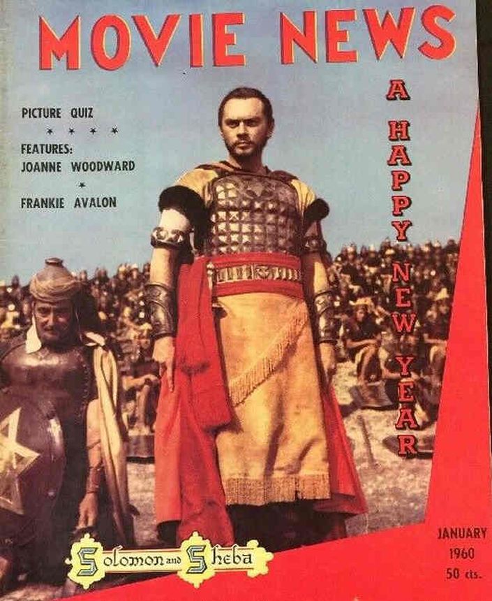 MOVIE NEWS magazine side cover  January 1960