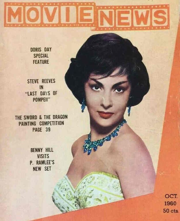 MOVIE NEWS magazine side cover  October 1960