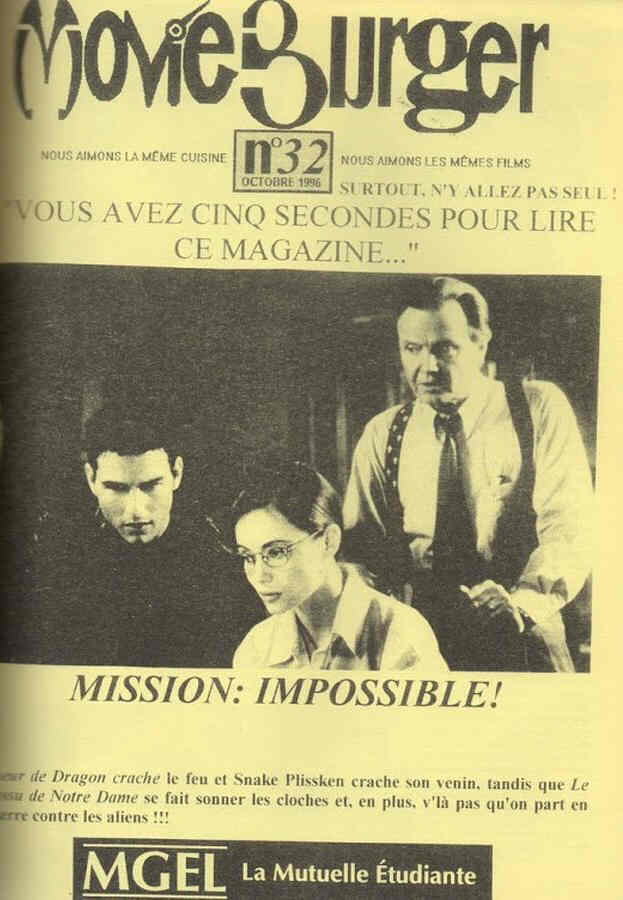 MOVIE BURGER magazine side cover Issue 32  October 1996