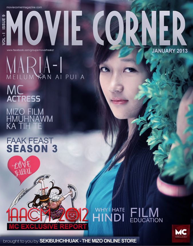 MOVIE CORNER magazine side cover  January 2013