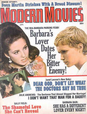MODERN MOVIES magazine side cover January 1969