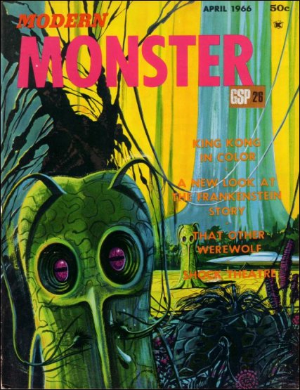 MODERN MONSTERS magazine side cover Issue 1 April 1966
