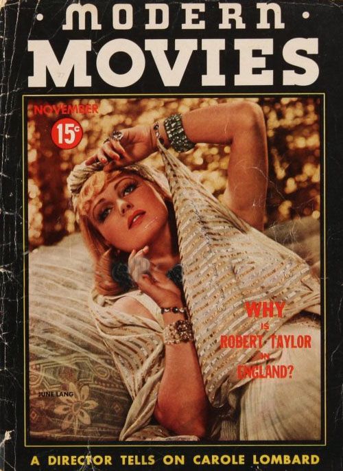 MODERN MOVIES (BILBARA) magazine side cover November 1937
