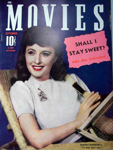 MODERN MOVIES (Ideal) magazine side cover September 1941