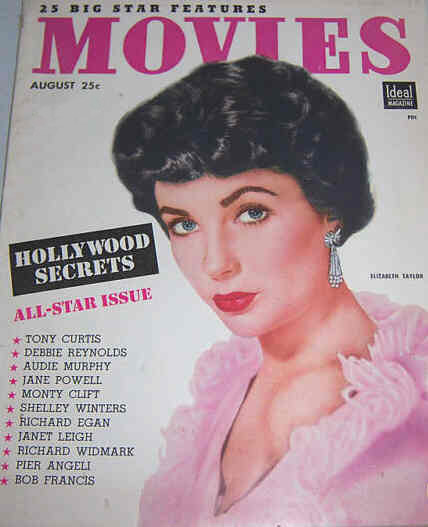 MODERN MOVIES (Ideal) magazine side cover August 1954