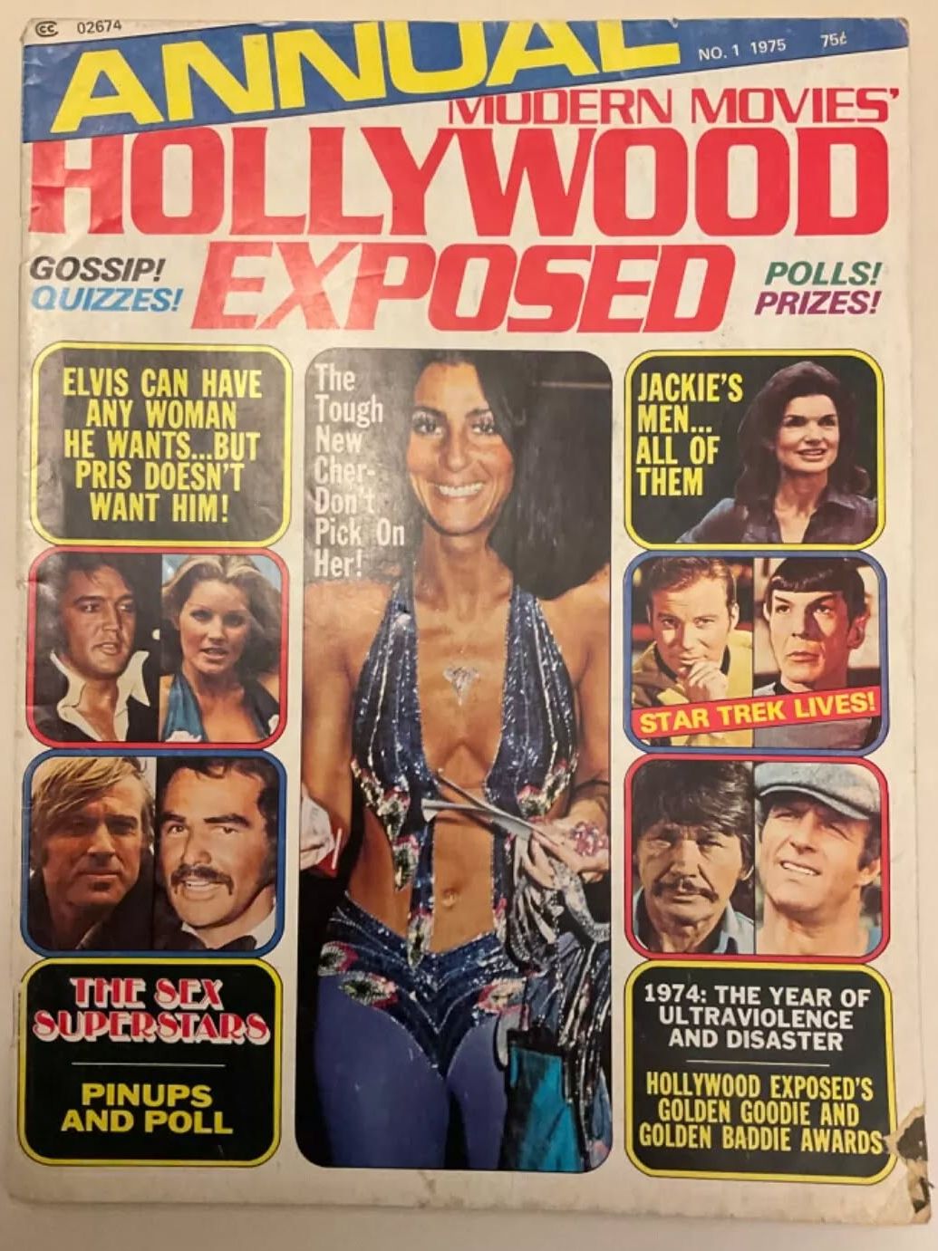 MODERN MOVIES magazine side cover Issue 1  Annual  January 1975