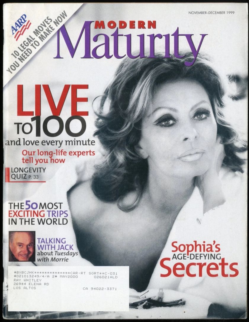 MODERN MATURITY magazine side cover  November/December 1999