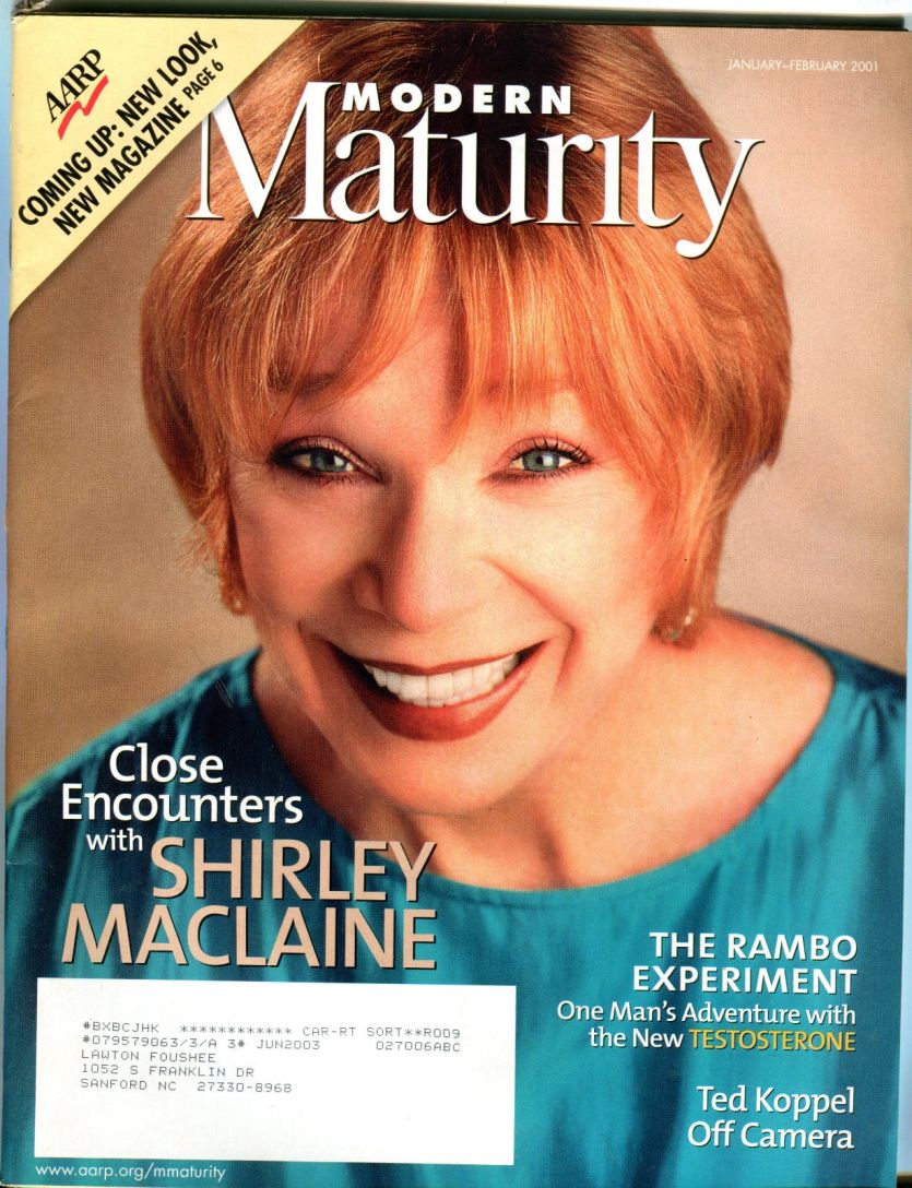 MODERN MATURITY magazine side cover  January/February 2001