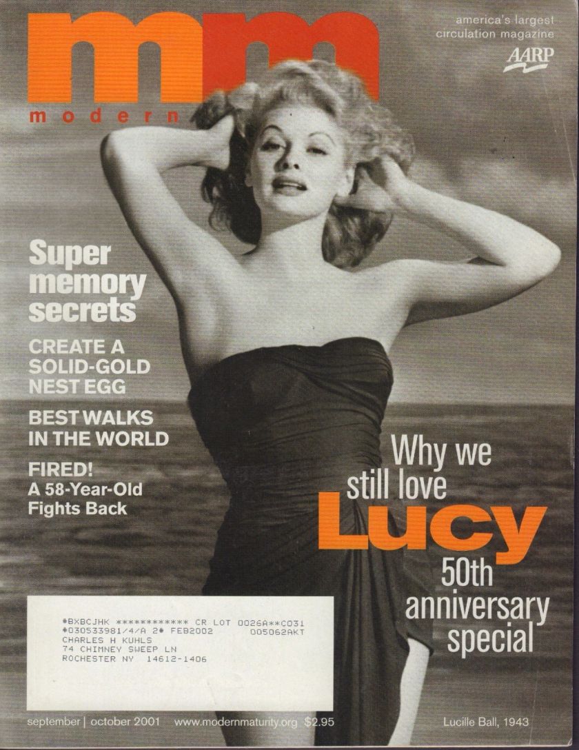 MODERN MATURITY magazine side cover  September/October 2001