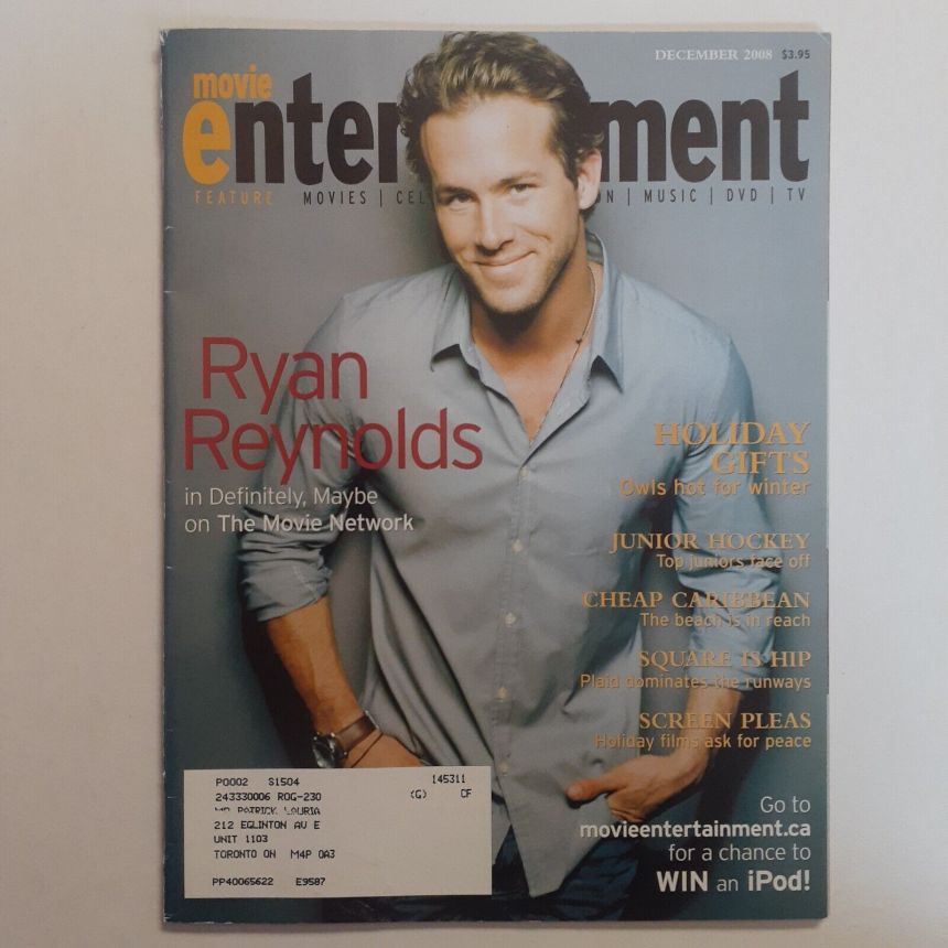 MOVIE ENTERTAINMENT magazine side cover  December 2008