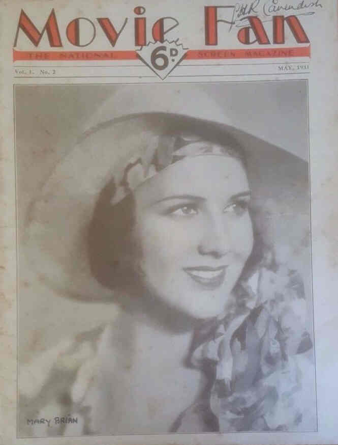 MOVIE FAN (UK) magazine side cover Issue 2  May 1931