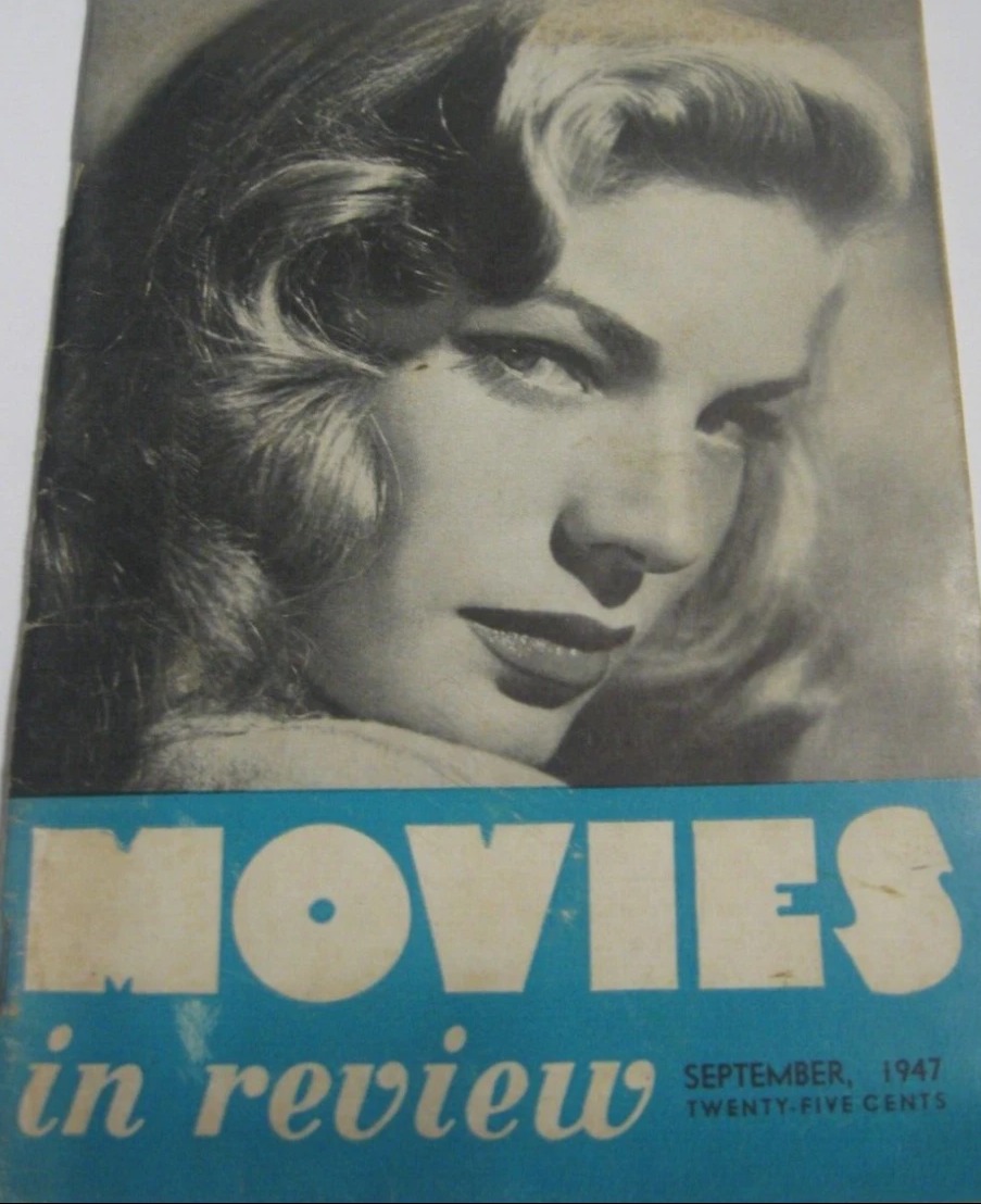 MOVIES IN REVIEW magazine side cover  September 1947