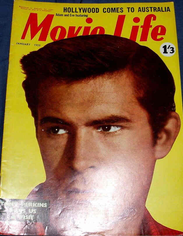 MOVIE LIFE (Au) magazine side cover  January 1959