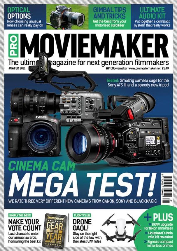 PRO MOVIEMAKER magazine side cover  January/February 2021