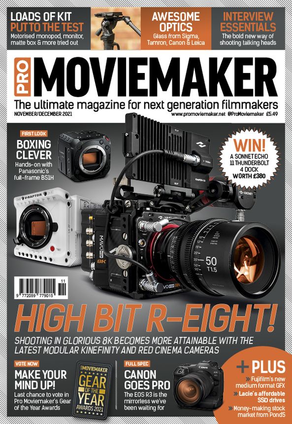 PRO MOVIEMAKER magazine side cover  November/December 2021