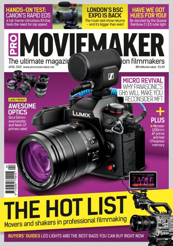 PRO MOVIEMAKER magazine side cover  April 2022