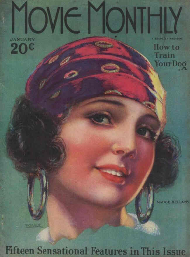 MOVIE MONTHLY magazine side cover January 1926
