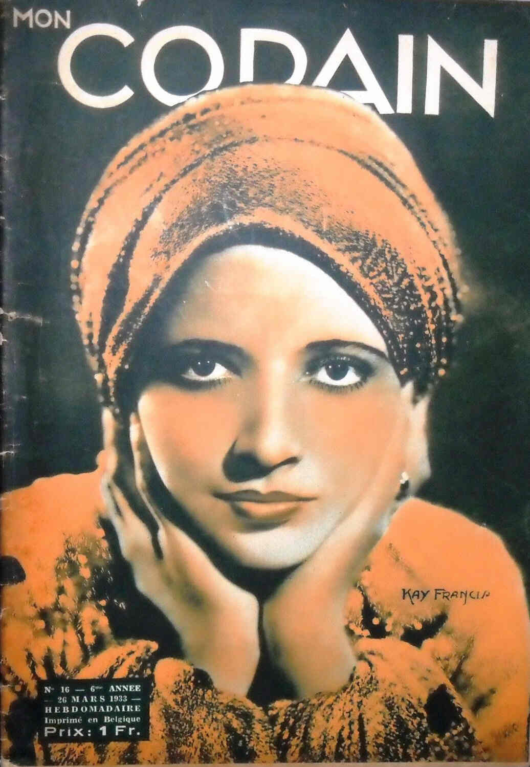 MON COPAIN magazine side cover 26 March 1933