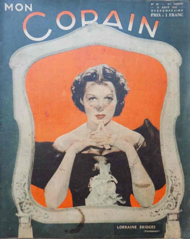 MON COPAIN magazine side cover Issue 36 11 August 1935