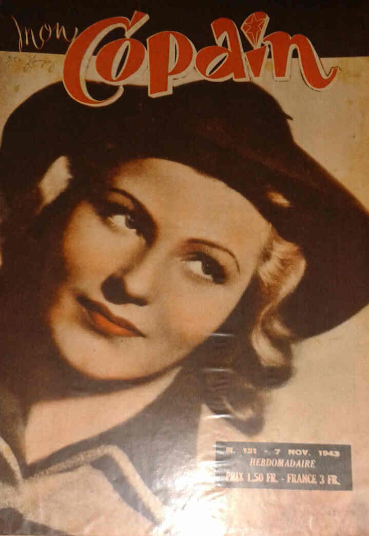 MON COPAIN magazine side cover Issue 131 7 November 1943
