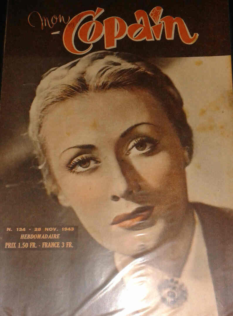 MON COPAIN magazine side cover Issue 134 28 November 1943