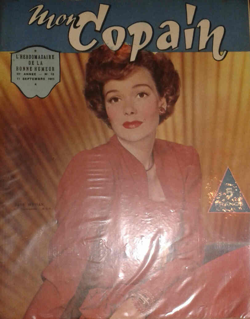 MON COPAIN magazine side cover 17 September 1949