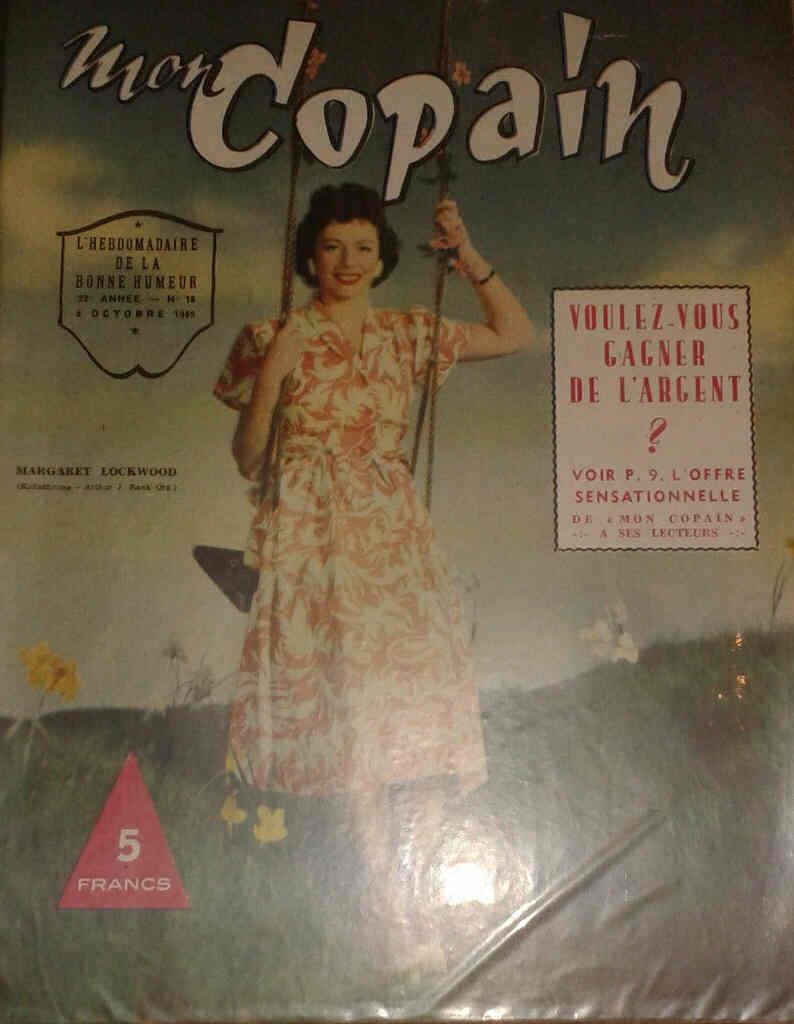 MON COPAIN magazine side cover 8 October 1949