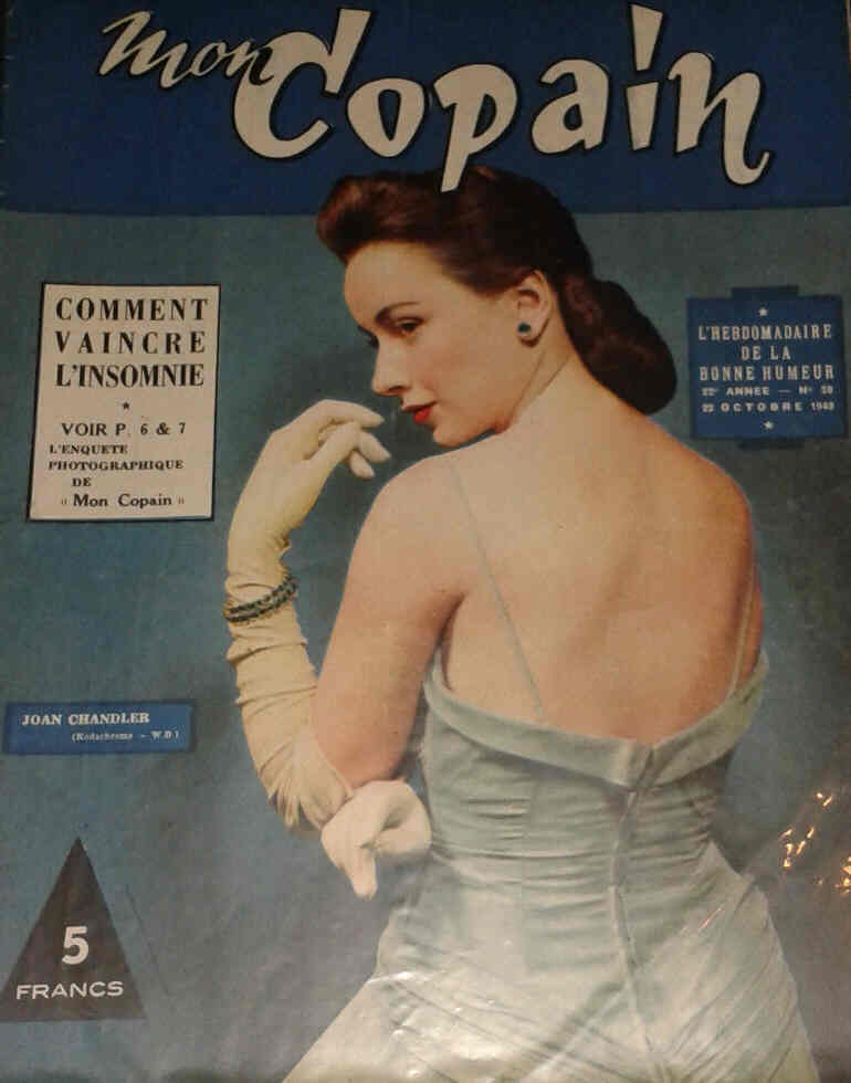 MON COPAIN magazine side cover 22 October 1949