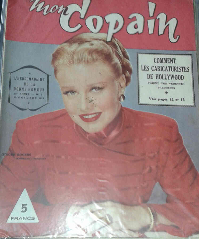 MON COPAIN magazine side cover 29 October 1949